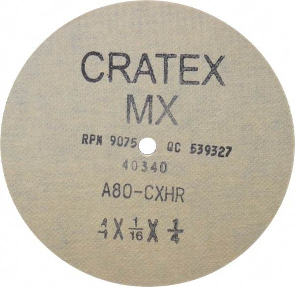 Cratex - 4" Diam 1/4" Hole 80 Grit Fiber Disc - Medium Grade, Aluminum Oxide - Exact Tool & Supply