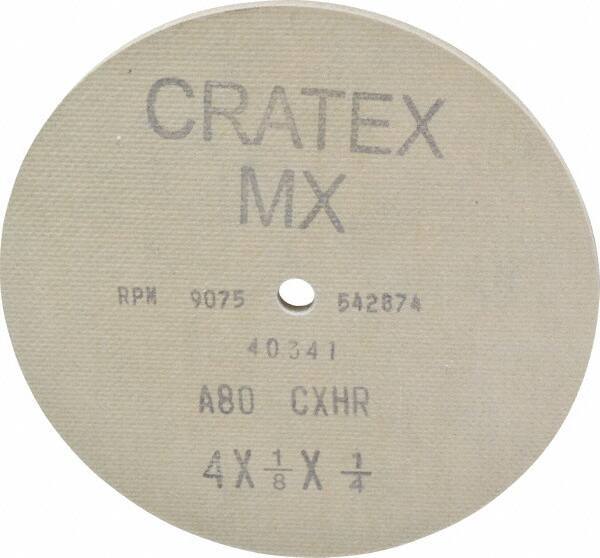 Cratex - 4" Diam 1/4" Hole 80 Grit Fiber Disc - Medium Grade, Aluminum Oxide - Exact Tool & Supply