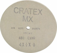 Cratex - 4" Diam 1/4" Hole 80 Grit Fiber Disc - Medium Grade, Aluminum Oxide - Exact Tool & Supply