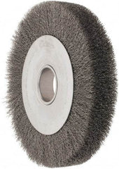 Weiler - 10" OD, 2" Arbor Hole, Crimped Steel Wheel Brush - 1-5/8" Face Width, 1-7/8" Trim Length, 0.0118" Filament Diam, 4,000 RPM - Exact Tool & Supply