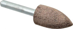 Cratex - 11/16" Head Diam x 1-1/4" Thickness, A12, Pointed Tree End, Aluminum Oxide Mounted Point - Very Coarse Grade, 36 Grit, 27,370 RPM - Exact Tool & Supply