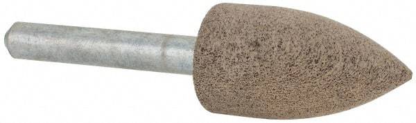 Cratex - 11/16" Head Diam x 1-1/4" Thickness, A12, Pointed Tree End, Aluminum Oxide Mounted Point - Medium Grade, 80 Grit, 27,370 RPM - Exact Tool & Supply