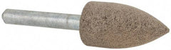 Cratex - 11/16" Head Diam x 1-1/4" Thickness, A12, Pointed Tree End, Aluminum Oxide Mounted Point - Medium Grade, 80 Grit, 27,370 RPM - Exact Tool & Supply