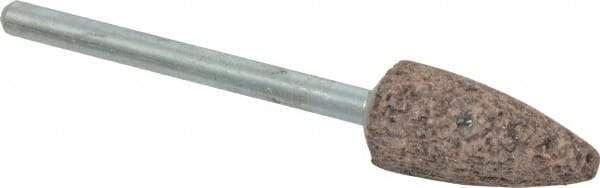 Cratex - 3/8" Head Diam x 3/4" Thickness, B52, Pointed End, Aluminum Oxide Mounted Point - Very Coarse Grade, 36 Grit, 21,000 RPM - Exact Tool & Supply