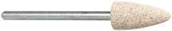 Cratex - 3/8" Head Diam x 3/4" Thickness, B52, Pointed End, Aluminum Oxide Mounted Point - Medium Grade, 80 Grit, 21,000 RPM - Exact Tool & Supply