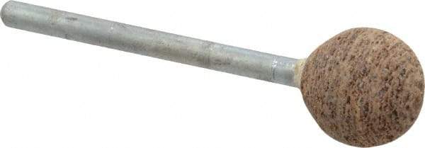 Cratex - 1/2" Head Diam x 1/2" Thickness, B121, Ball End, Aluminum Oxide Mounted Point - Very Coarse Grade, 36 Grit, 21,000 RPM - Exact Tool & Supply