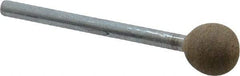 Cratex - 3/8" Head Diam, B122, Ball End, Mounted Point - Medium Grade, 80 Grit - Exact Tool & Supply