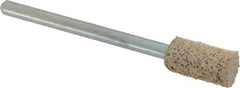 Cratex - 1/4" Head Diam x 1/2" Thickness, W163, Cylinder End, Aluminum Oxide Mounted Point - Very Coarse Grade, 36 Grit, 26,250 RPM - Exact Tool & Supply