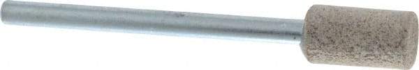 Cratex - 1/4" Head Diam x 1/2" Thickness, W163, Cylinder End, Aluminum Oxide Mounted Point - Medium Grade, 80 Grit, 26,250 RPM - Exact Tool & Supply