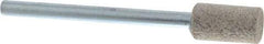 Cratex - 1/4" Head Diam x 1/2" Thickness, W163, Cylinder End, Aluminum Oxide Mounted Point - Medium Grade, 80 Grit, 26,250 RPM - Exact Tool & Supply