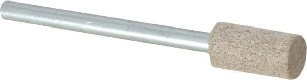 Cratex - 1/4" Head Diam x 1/2" Thickness, W163, Cylinder End, Aluminum Oxide Mounted Point - Medium Grade, 80 Grit, 26,250 RPM - Exact Tool & Supply