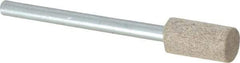 Cratex - 1/4" Head Diam x 1/2" Thickness, W163, Cylinder End, Aluminum Oxide Mounted Point - Medium Grade, 80 Grit, 26,250 RPM - Exact Tool & Supply