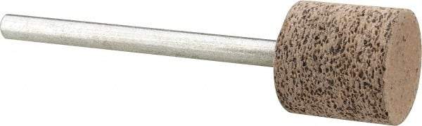 Cratex - 1/2" Head Diam x 1/2" Thickness, W185, Cylinder End, Aluminum Oxide Mounted Point - Very Coarse Grade, 36 Grit, 16,870 RPM - Exact Tool & Supply
