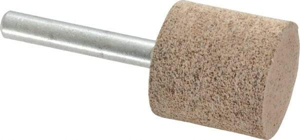 Cratex - 1" Head Diam x 1" Thickness, W220, Cylinder End, Aluminum Oxide Mounted Point - Very Coarse Grade, 36 Grit, 15,750 RPM - Exact Tool & Supply