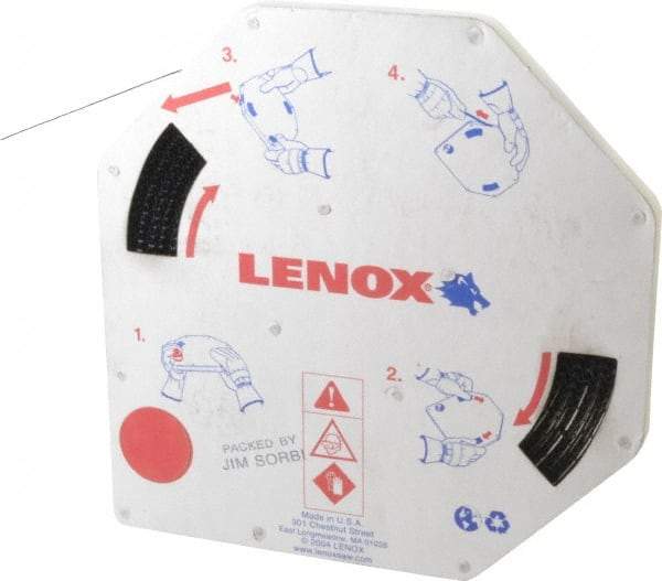 Lenox - 1/2" x 100' x 0.025" Carbon Steel Band Saw Blade Coil Stock - 6 TPI, Toothed Edge, Straight Form, Raker Set, Hard Back, Constant Pitch, Contour Cutting - Exact Tool & Supply
