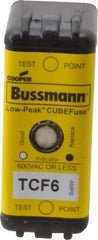 Cooper Bussmann - 300 VDC, 600 VAC, 6 Amp, Time Delay General Purpose Fuse - Plug-in Mount, 2-7/64" OAL, 100 at DC, 200 (CSA RMS), 300 (UL RMS) kA Rating - Exact Tool & Supply