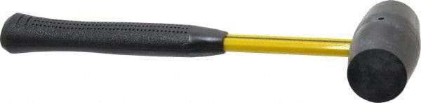 NUPLA - 1 Lb Head Rubber Mallet - 12-1/2" OAL, 12-1/4" Long Fiberglass Handle - Exact Tool & Supply