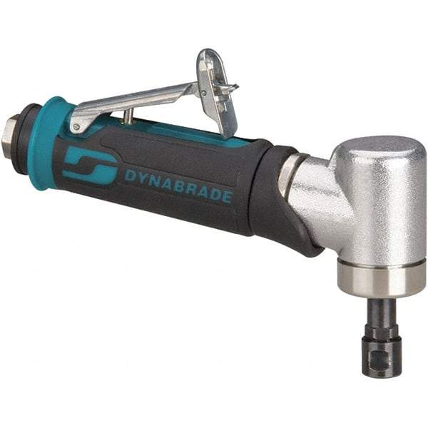 Dynabrade - 1/4" Collet, Angle Handle, Air Angle Die Grinder - 30,000 RPM, Rear Exhaust, 26 CFM, 0.4 hp, 90 psi, 1/4 NPT Inlet - Exact Tool & Supply