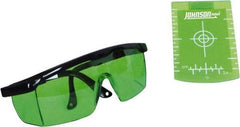 Johnson Level & Tool - Laser Level Magnetic Target and Enhancement Glasses - Use With Green Beam Lasers - Exact Tool & Supply