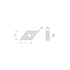 Turning Insert:  DNMG432CM T5125,  Solid Carbide TiCN, Al2O3 & TiN Finish,  Neutral,  1/2″ Inscribed Circle,  0.0310″ Corner Radius,  55.0 &deg N/A Diamond,  Series  DNMG