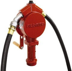 Tuthill - 3/4" Outlet, Cast Aluminum Hand Operated Rotary Pump - 12.8 oz per Stroke, 24" OAL, For Gasoline, Diesel Fuel, Lightweight Oil & Kerosene - Exact Tool & Supply