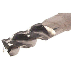 Iscar - 1", 3 Flute, Single End, Solid Carbide, 0.12" Corner Radius End Mill - 5" OAL, Right Hand Flute, 1-1/2" LOC, Right Hand Cut, 3" Extended Reach - Exact Tool & Supply