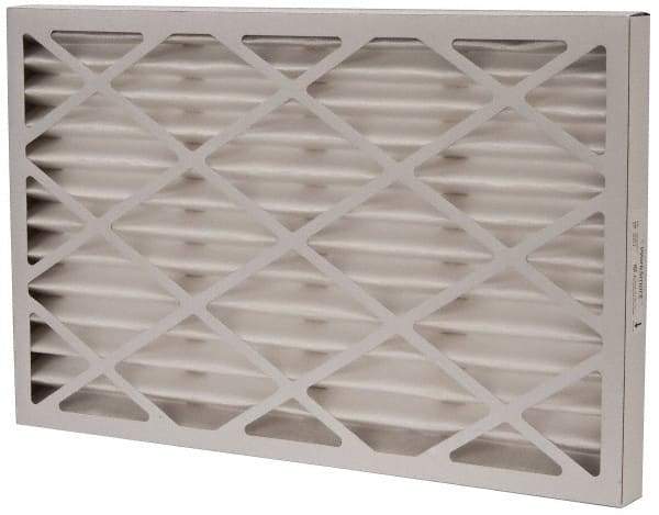 Value Collection - 16" Noml Height x 25" Noml Width x 1-3/4" Noml Depth, 35 to 45% Capture Efficiency, Wireless Pleated Air Filter - MERV 8, Synthetic, Integrated Beverage Board Frame, 500 Max FPM, 1,400 CFM, For Heating & Air Conditioning Units - Exact Tool & Supply