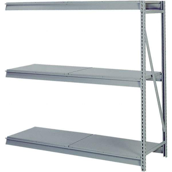 Lyon - 3 Shelf Add-On Solid Steel Steel Shelving - 10,000 Lb Capacity, 96" Wide x 72" High x 30" Deep, Dove Gray - Exact Tool & Supply