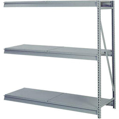 Lyon - 3 Shelf Add-On Solid Steel Steel Shelving - 10,000 Lb Capacity, 96" Wide x 72" High x 30" Deep, Dove Gray - Exact Tool & Supply