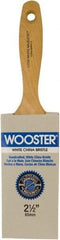 Wooster Brush - 3" Flat Hog Varnish Brush - 3-7/16" Bristle Length, 6-1/2" Maple Beavertail Handle - Exact Tool & Supply