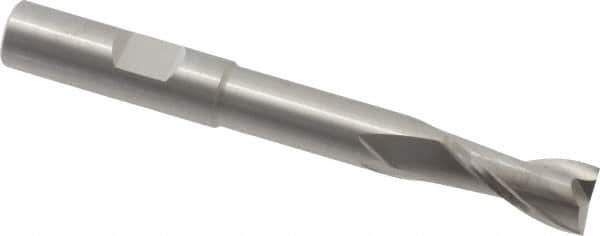 RobbJack - 3/8", 3/4" LOC, 3/8" Shank Diam, 3-1/4" OAL, 2 Flute, Solid Carbide Square End Mill - Single End, Uncoated, Spiral Flute, 30° Helix, Centercutting, Right Hand Cut, Right Hand Flute, Series EX-204 - Exact Tool & Supply