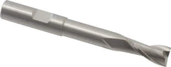 RobbJack - 3/8", 3/4" LOC, 3/8" Shank Diam, 3-1/4" OAL, 2 Flute, Solid Carbide Square End Mill - Single End, Uncoated, Spiral Flute, 30° Helix, Centercutting, Right Hand Cut, Right Hand Flute, Series EX-204 - Exact Tool & Supply