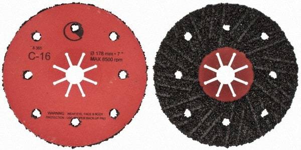 Value Collection - 7" Diam 7/8" Hole 16 Grit Fiber Disc - Very Coarse Grade, Silicon Carbide, 8,000 Max RPM - Exact Tool & Supply