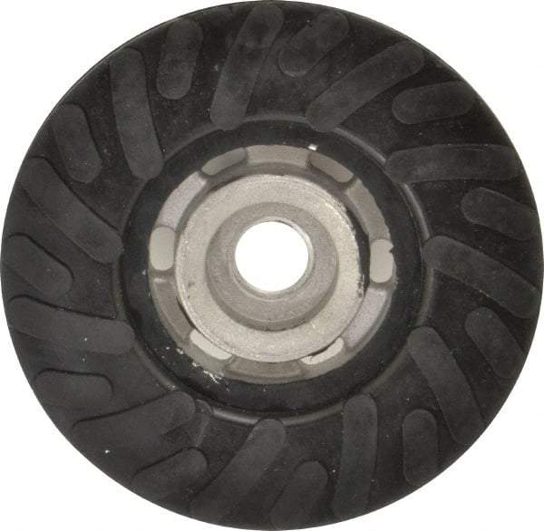Made in USA - 4" Diam Disc Backing Ribbed Backing Pad - Soft Density, 13,500 RPM - Exact Tool & Supply