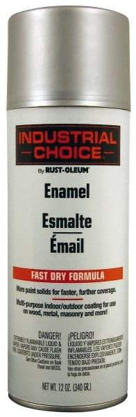 Rust-Oleum - Dull Aluminum, Enamel Spray Paint - 8 to 12 Sq Ft per Can, 12 oz Container - Exact Tool & Supply