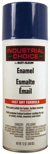 Rust-Oleum - Safety Blue, Enamel Spray Paint - 8 to 12 Sq Ft per Can, 12 oz Container - Exact Tool & Supply
