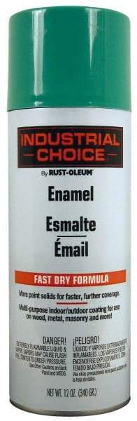 Rust-Oleum - Safety Green, Enamel Spray Paint - 8 to 12 Sq Ft per Can, 12 oz Container - Exact Tool & Supply