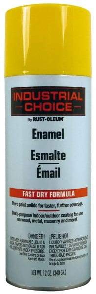 Rust-Oleum - Safety Yellow, Enamel Spray Paint - 8 to 12 Sq Ft per Can, 12 oz Container - Exact Tool & Supply