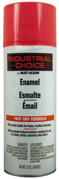 Rust-Oleum - Fluorescent Pink, Gloss, Enamel Spray Paint - 8 to 12 Sq Ft per Can, 16 oz Container, Use on Drums, Equipment & Color Coding, Furniture, Ladders, Lockers, Motors, Stenciling, Tools - Exact Tool & Supply