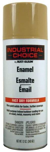 Rust-Oleum - Beige, Gloss, Enamel Spray Paint - 8 to 12 Sq Ft per Can, 16 oz Container, Use on Drums, Equipment & Color Coding, Furniture, Ladders, Lockers, Motors, Stenciling, Tools - Exact Tool & Supply