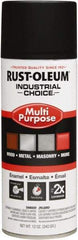 Rust-Oleum - Black, Flat, Enamel Spray Paint - 8 to 12 Sq Ft per Can, 16 oz Container, Use on Drums, Equipment & Color Coding, Furniture, Ladders, Lockers, Motors, Stenciling, Tools - Exact Tool & Supply