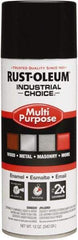 Rust-Oleum - Black, Gloss, Enamel Spray Paint - 8 to 12 Sq Ft per Can, 16 oz Container, Use on Drums, Equipment & Color Coding, Furniture, Ladders, Lockers, Motors, Stenciling, Tools - Exact Tool & Supply
