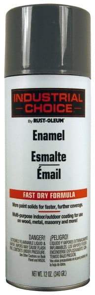 Rust-Oleum - Universal Gray, Gloss, Enamel Spray Paint - 8 to 12 Sq. Ft. per Can, 16 Ounce Container, Use on Drums, Equipment and Color Coding, Furniture, Ladders, Lockers, Motors, Stenciling, Tools - Exact Tool & Supply