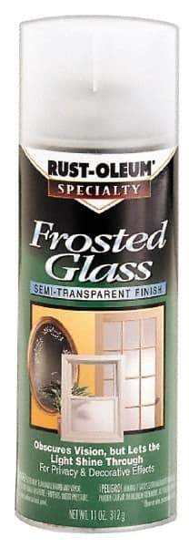 Rust-Oleum - 12 oz Frosted Glass Flat Finish Alkyd Enamel Paint - 8 to 10 Sq Ft per Gal, Interior, Direct to Metal - Exact Tool & Supply