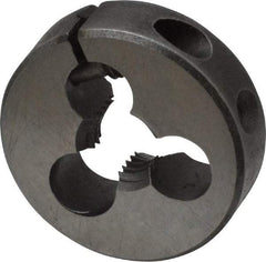 Made in USA - 1/4-28 UNF Thread, 13/16" Outside Diam High Speed Steel Round Die - 1/4" Thick, Right Hand Thread, Adjustable - Exact Tool & Supply