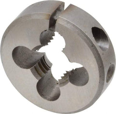 Made in USA - 5/16-24 UNF Thread, 13/16" Outside Diam High Speed Steel Round Die - 1/4" Thick, Right Hand Thread, Adjustable - Exact Tool & Supply