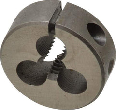 Made in USA - 1/4-20 UNC Thread, 1" Outside Diam High Speed Steel Round Die - 3/8" Thick, Right Hand Thread, Adjustable - Exact Tool & Supply