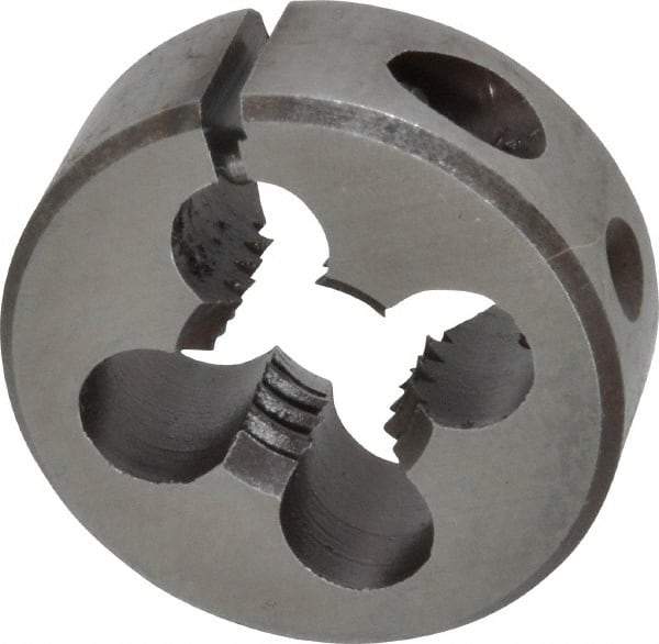 Made in USA - 3/8-16 UNC Thread, 1" Outside Diam High Speed Steel Round Die - 3/8" Thick, Right Hand Thread, Adjustable - Exact Tool & Supply