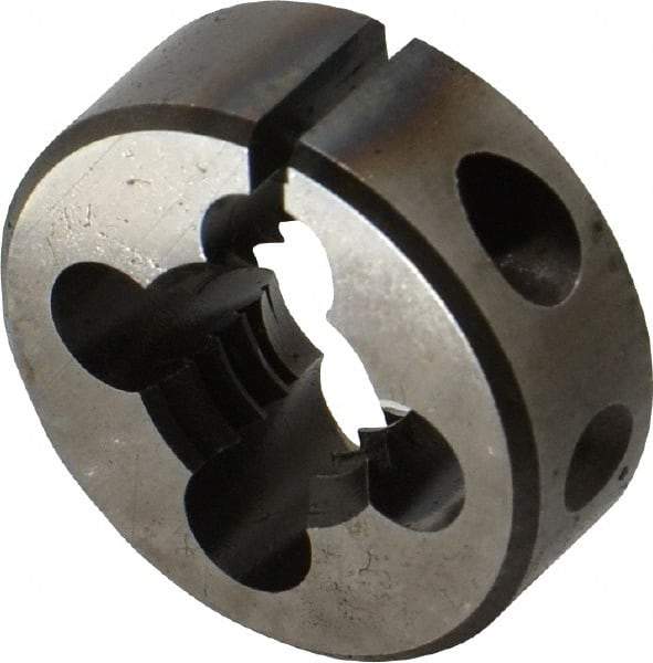 Made in USA - 7/16-14 UNC Thread, 1" Outside Diam High Speed Steel Round Die - 3/8" Thick, Right Hand Thread, Adjustable - Exact Tool & Supply
