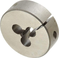 Made in USA - 1/4-20 UNC Thread, 1-1/2" Outside Diam High Speed Steel Round Die - 1/2" Thick, Right Hand Thread, Adjustable - Exact Tool & Supply